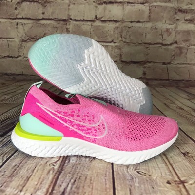 Nike Epic Phantom React Flyknit Psychic Pink White Laceless Womens CJ0172-600 | eBay