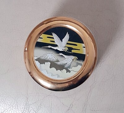 The Art of Chokin: Schmucktopf mit Deckel mit 24 Karat Goldrand: Hergestellt in Japan.