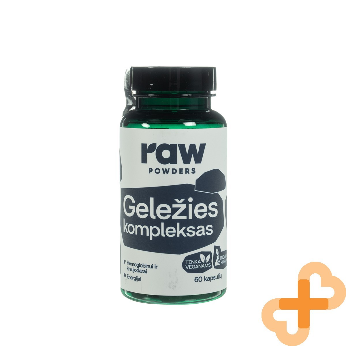 RAW POWDERS Iron Complex PLUS 60 Capsules For Hemoglobin and Blood Circulation
