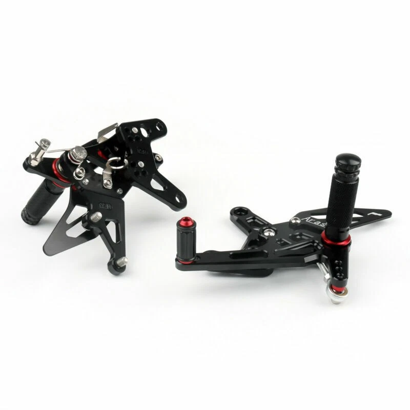 Repose pieds commandes reculées noir pour Kawasaki ZX6R ZX-6R 2007-2008 Black A' - Photo 3/4