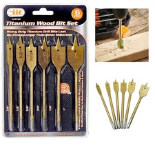 Set of 6 Spade Drill Bits Paddle Wood Boring ...