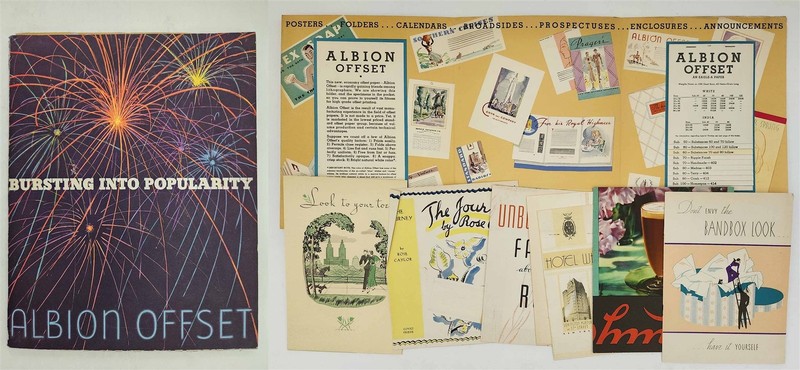 1930s vintage ALBION OFFSET printing sample folder advertising brochures