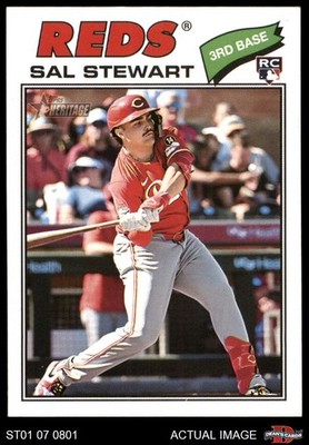 2026 Topps Heritage #221 Sal Stewart Reds RC 8 - NM/MT