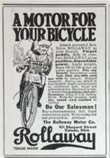 1922 Rollaway Attachment vintage AD *A Motor For Your Bicycle*