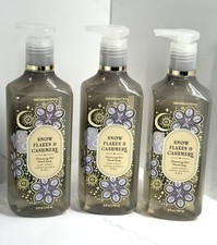 3 Bath  Body Works Snowflakes  Cashmere Cleansing Gel Hand Soap 8 oz