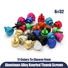 Computer PC Case Aluminum Alloy DIY Knurled Thumb Screws Bolts 6 -32 11 Colors