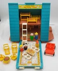 Fisher Price Little People A FRAME House & Accessories 990 Vintage 1974