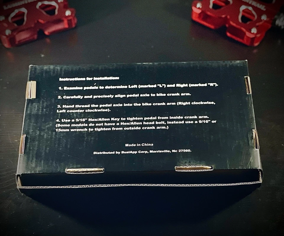 4 pares de pedales de plataforma de aluminio CNC rojos Lumintrail MTB BMX bicicleta plana Foto 4 de 4