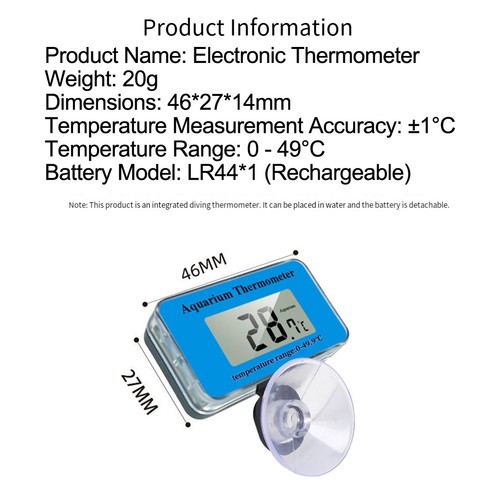 Aquarium Temperature Gauge with Suction Cup for Easy Installation and Use - Picture 6 of 10