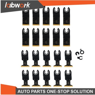 Labwork 20 PCS Titanium Oscillating Multi Tool Blades for Metal and Wood Cutting