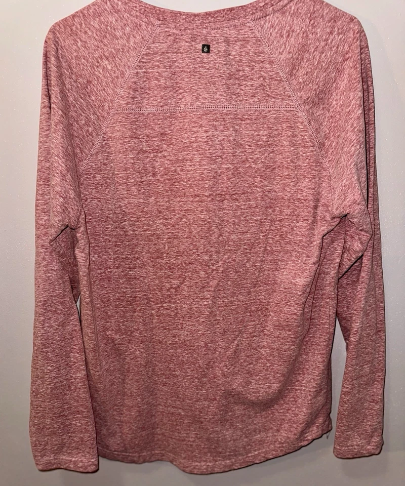Volcom Men’s Long Sleeve 1/4 Button Up Soft Shirt Size Medium Pink/Red - Image 3 of 4