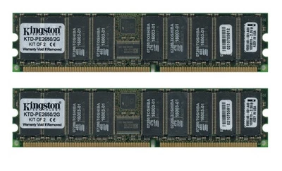 KINGSTON 2GB 2x1GB DDR PC2100R 266MHz KTD-PE2650/2G 9965148-001.A00 ECC REG - Bild 1 von 2