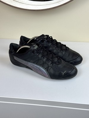 Vintage Puma Soleil Speed Cat Shoes Black Leather 2000's Y2K Women's Size 38.5