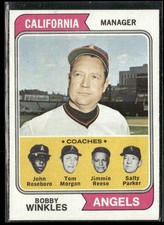 1974 Topps Bobby Winkles John Roseboro Salty Parker Tom Morgan #276