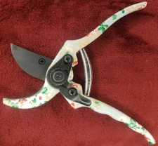 Garden pruning shears, hand pruner, stainless steel blade 8" Floral Pattern