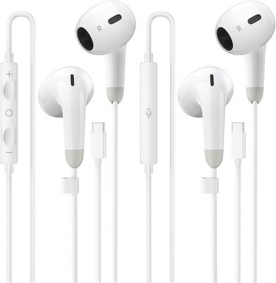 2 Packs USB C Headphones for Iphone 17/16/15 Pro Max Ipad plus Type C Earphones