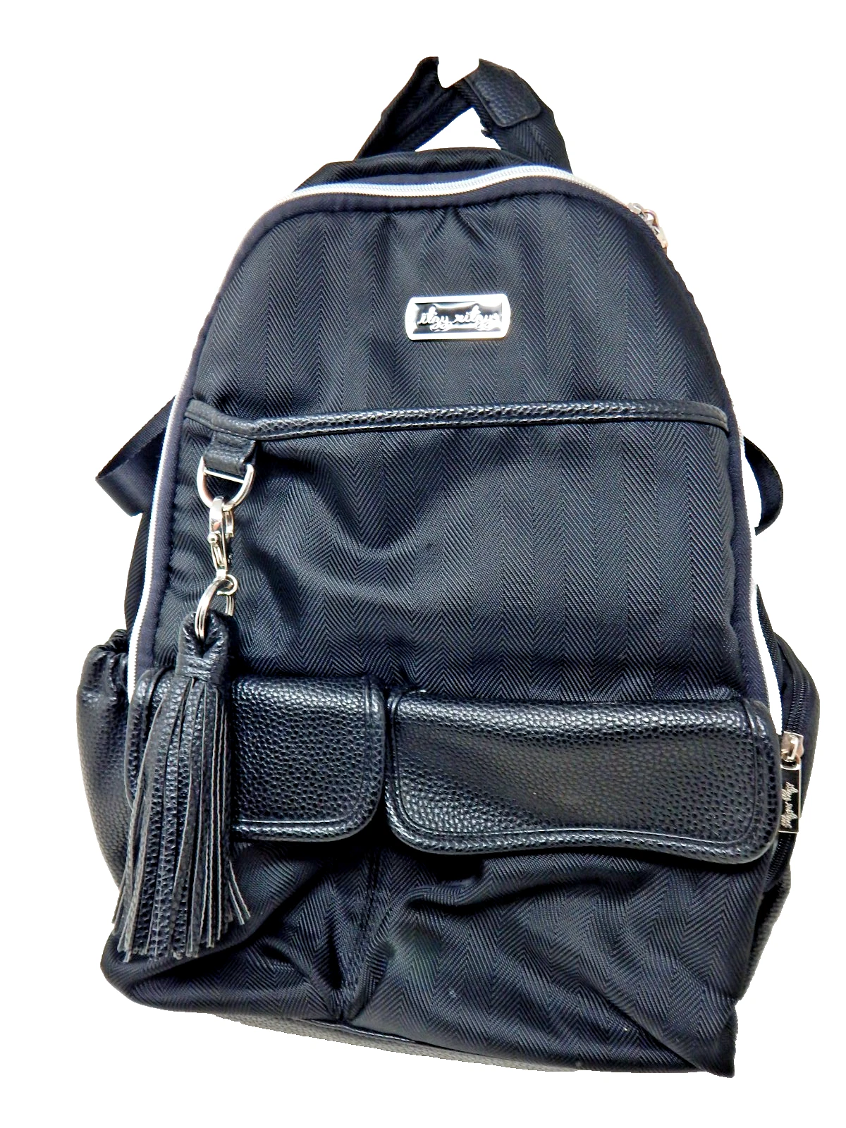ITZY RITZY BOSS PLUS Black Nylon Large Diaper Bag/Backpack with Changing Pad
