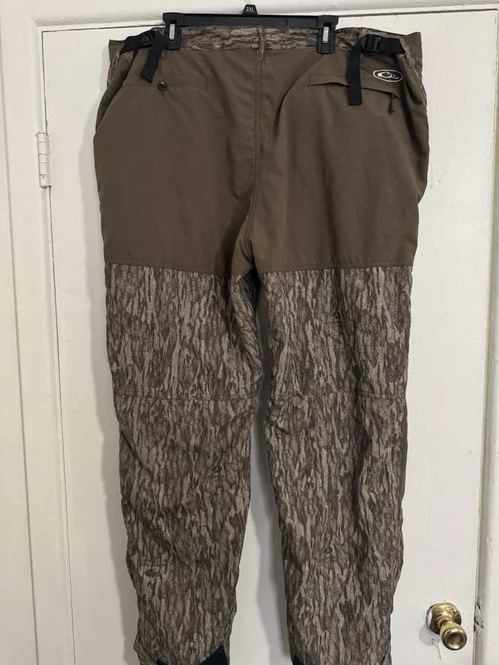 Drake Waterfowl Pants MST Jean Cut Under Wader 2.0 Pants Mossy Oak Bottomland 3X - Image 2 of 4