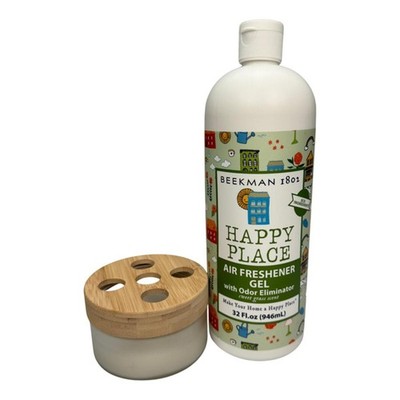 Beekman Happy Place Air Freshening Odor Eliminating Gel 32oz w/Jar Sweet Grass