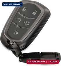 for Cadillac Key Fob Cover 5-Button Case Accessories with Keychain Compatible