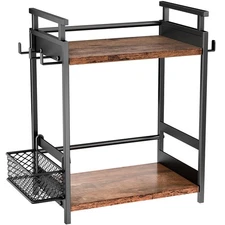 2 Tier Coffee Bar Organizer for Home Office, Spice Rack for Countertop, Kitch...