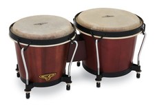 LP CP 6-inch and 7-inch Traditional Bongo Set - Dark Wood with Black Hardware