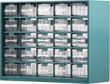 25 Drawer Storage Cabinet with Dividers, Desk Organizer, Clear Drawer Box for