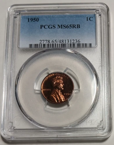 PCGS 1950 CENT OBVIOUS PROOF MISLABELED AS MS65RB