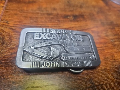 John Deere Construction 690E-LC Excavator Pewter Belt Buckle1992 JD Moline Best
