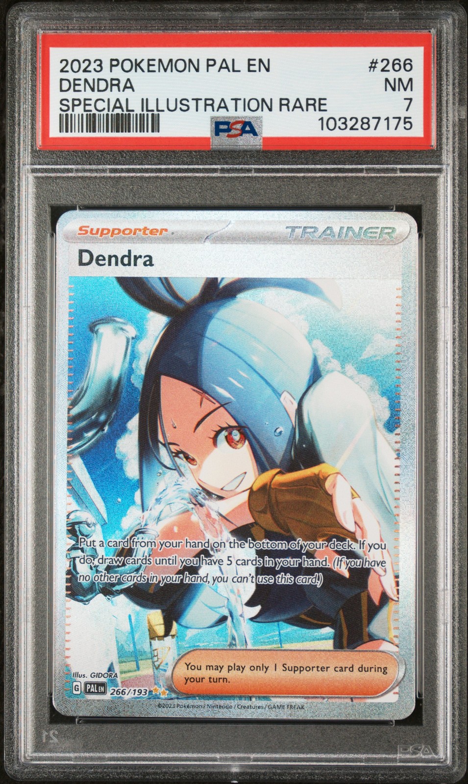 2023 POKEMON PAL EN-PALDEA EVOLVED SPECIAL ILLUSTRATION RARE #266 DENDRA PSA 7 - Main Image