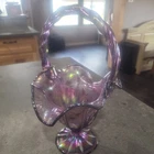 Fenton 1998 QVC Wisteria Plum Basket for the 75th Diamond Jubilee