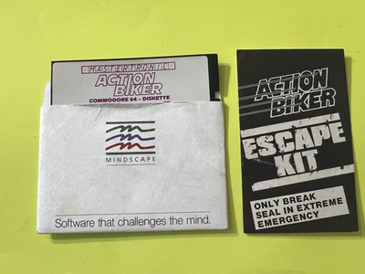 Action Biker Commodore 64 Mastertronic 1985 with manual - Tested - Works Great!