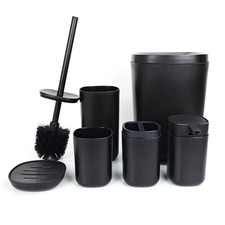 Bathroom Accessories Set of 6 Complete, Toothbrush Holder, Soap Dispenser, Ga...