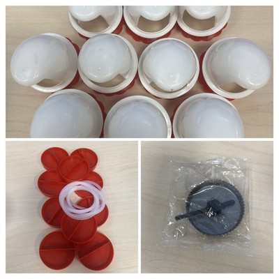 Chicken Feeder Kit + Hole Saw & Plug No-Waste Rain-Proof Poultry Bird 10/Pack