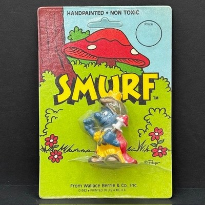 Smurfs 20046 Emperor King Smurf Crown Gold Head Sealed On Card Vtg Peyo Figure