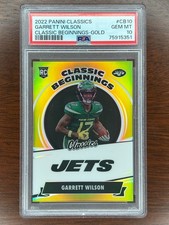 Garrett Wilson 2022 Panini RC Rookie #CB-10 Classic Beginnings Gold /99 PSA 10