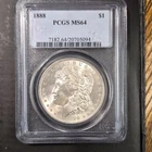 1888 US Morgan Silver Dollar $1 PCGS MS64