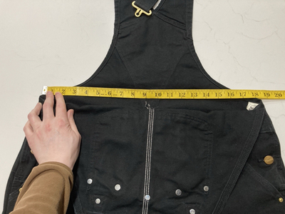 Carhartt R01 BLK Double Knee Bib Overalls Mens 38x30 (Fits 36x29