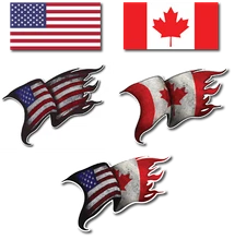 5pk Canada USA Flag Vinyl Decal Country Sticker Car American Canadian America US