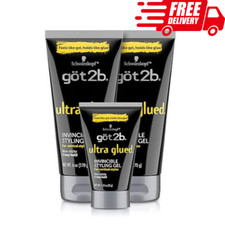Hair Gel Got2be Got2B Ultra Glued Invincible Styling Gel 2 x 6oz, 1 x 1.25oz Set
