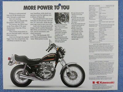 1988 KZ305 LTD Kawasaki Sales Brochure [OEM/Original] KZ305-B3
