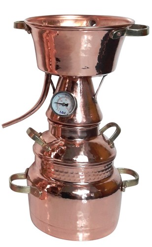 2-Liter Alquitara mit Thermometer zur Herstellung ätherischer Öle - Destille 2L