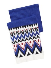 Old Navy Unisex Men  s Women  s Sweater-Knit Fair Isle Scarf Red/White/Blue