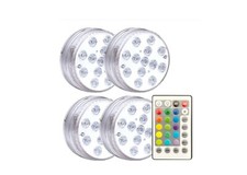 RGB 13LED Submersible LEDLights w/Remote ,Underwater Lights x Pool,Boat 4 Pack 