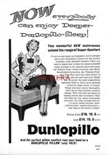 DUNLOPILLO 'Super Comfort' Mattresses ADVERT 1954 Vintage Print Ad 164/71