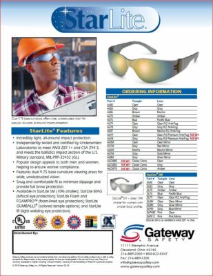 Gateway Safety, Smaller-sized Starlite SM Safety GLASSES, S, Amber Lens, 10 - Foto 4