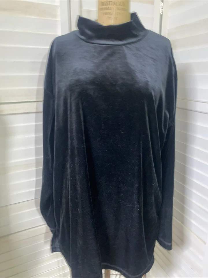 Conjunto de pijama de terciopelo negro Gilligan O'Malley traje túnica pantalones XXXL Foto 2 de 4