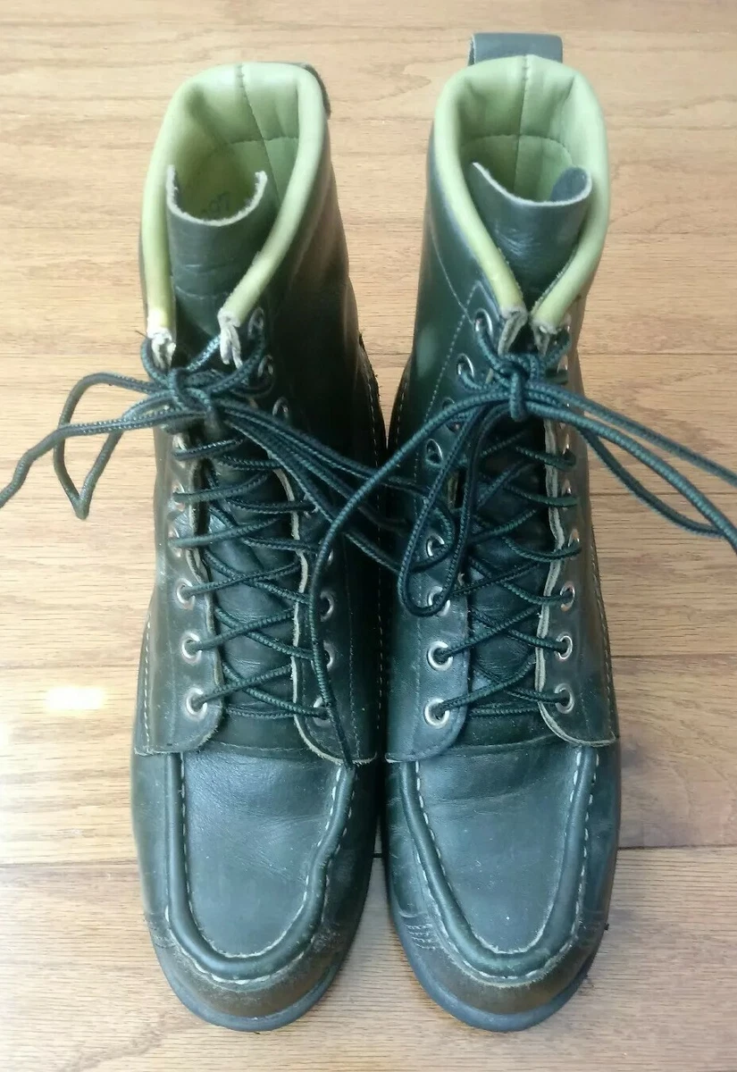 Green leather boots mens sale