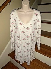 LAUREN RALPH LAUREN Sweetheart Victorian Rose Nightgown Cotton Size L    tb39