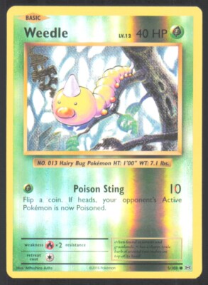 2016 Pokemon XY Evolutions Weedle Common Reverse Holo #5